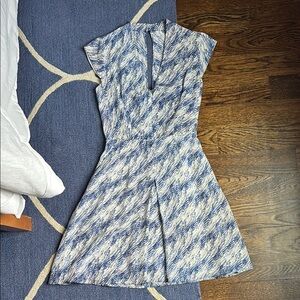 REISS 100% Silk Mini Dress Blue Size 0